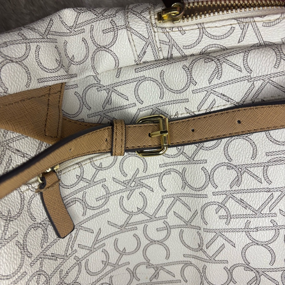 Calvin Klein Beige Monogram Backpack - Picture 7 of 7